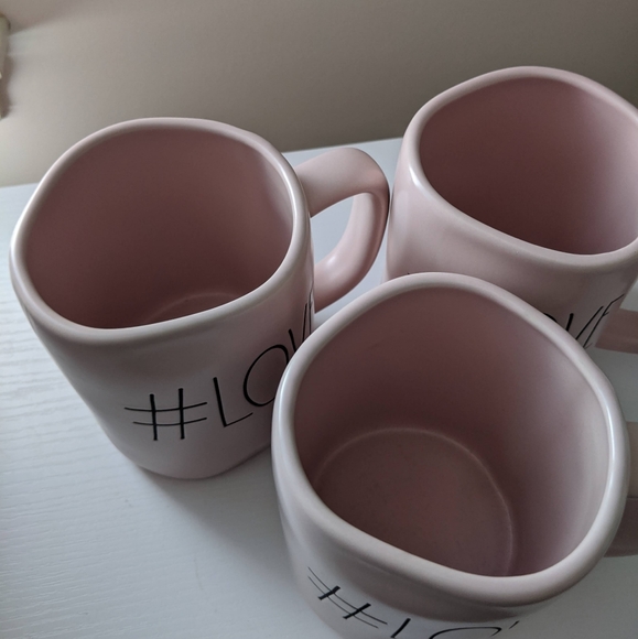 RAE Dunn #LOVE Mug 3 set. Pink - Picture 2 of 5